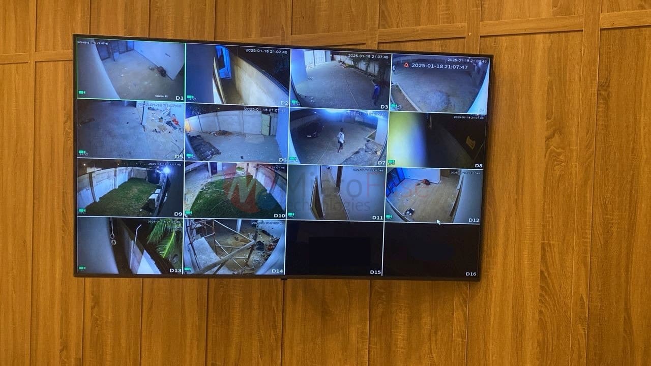 16-channel CCTV monitoring wall