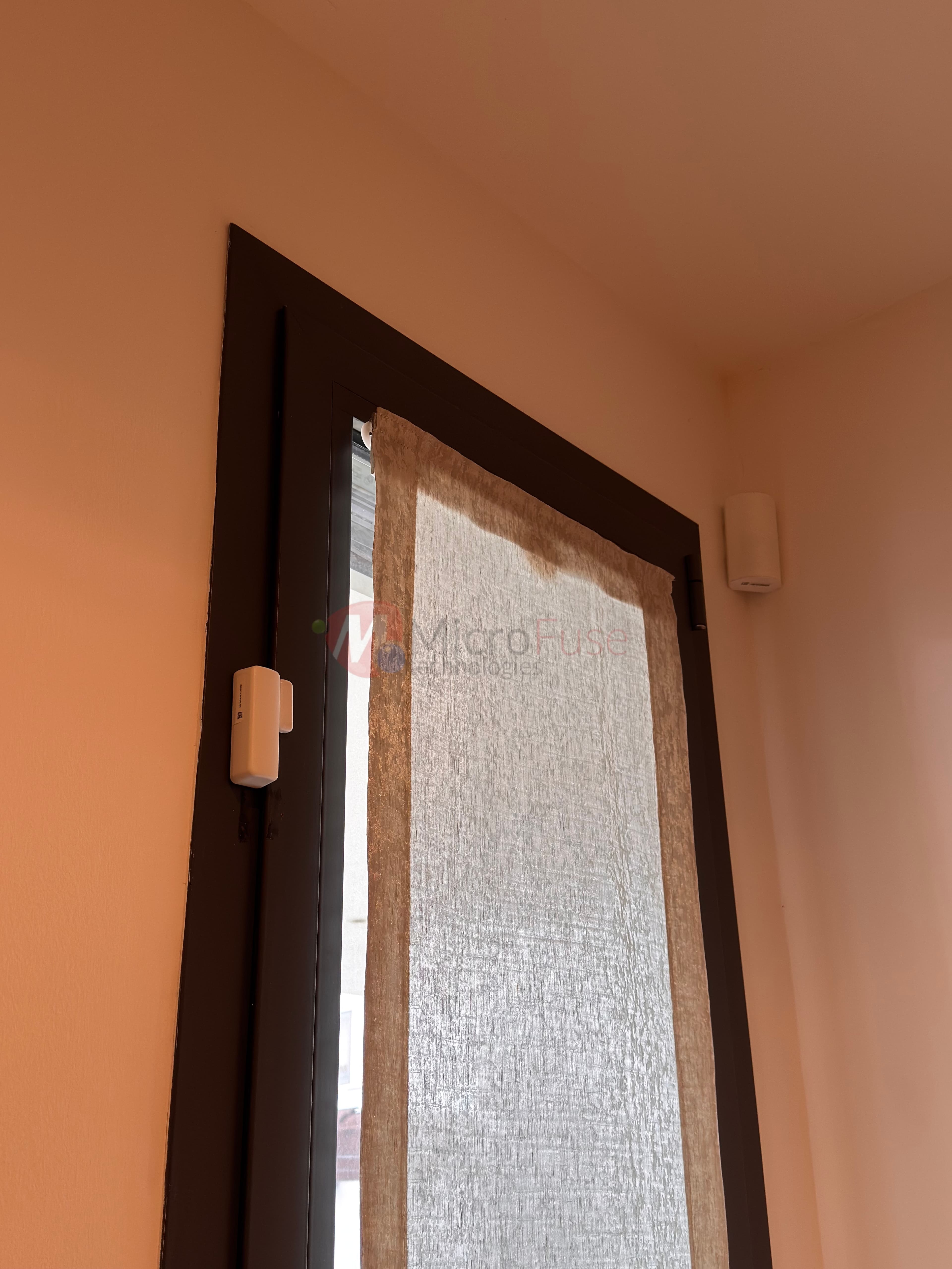 Door frame with sensors installation